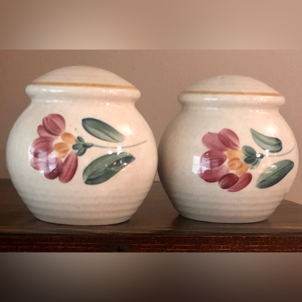 Hand-Painted Floral Ceramic Salt and Pepper Shakers~Stagebrush by International